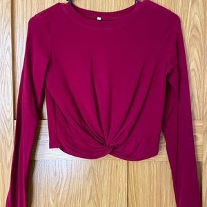 Front knot crop shirt